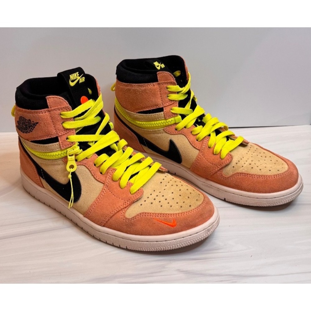 Nike Air Jordan 1 High Switch Black/Light Peach/Peach/Volt – Men's Size 8.5/W 10 - Picture 4 of 11